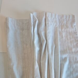 2 Panel 52x60 Waverly Home Gray/White Textured Stripe Fabric Neutral Coastal